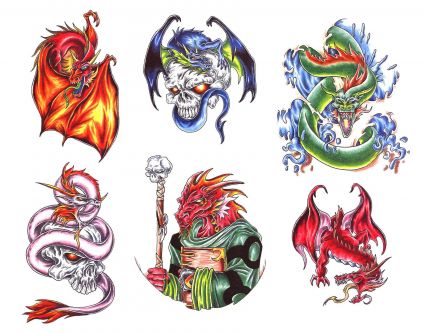 Colored Dragon Pics Tattoos 